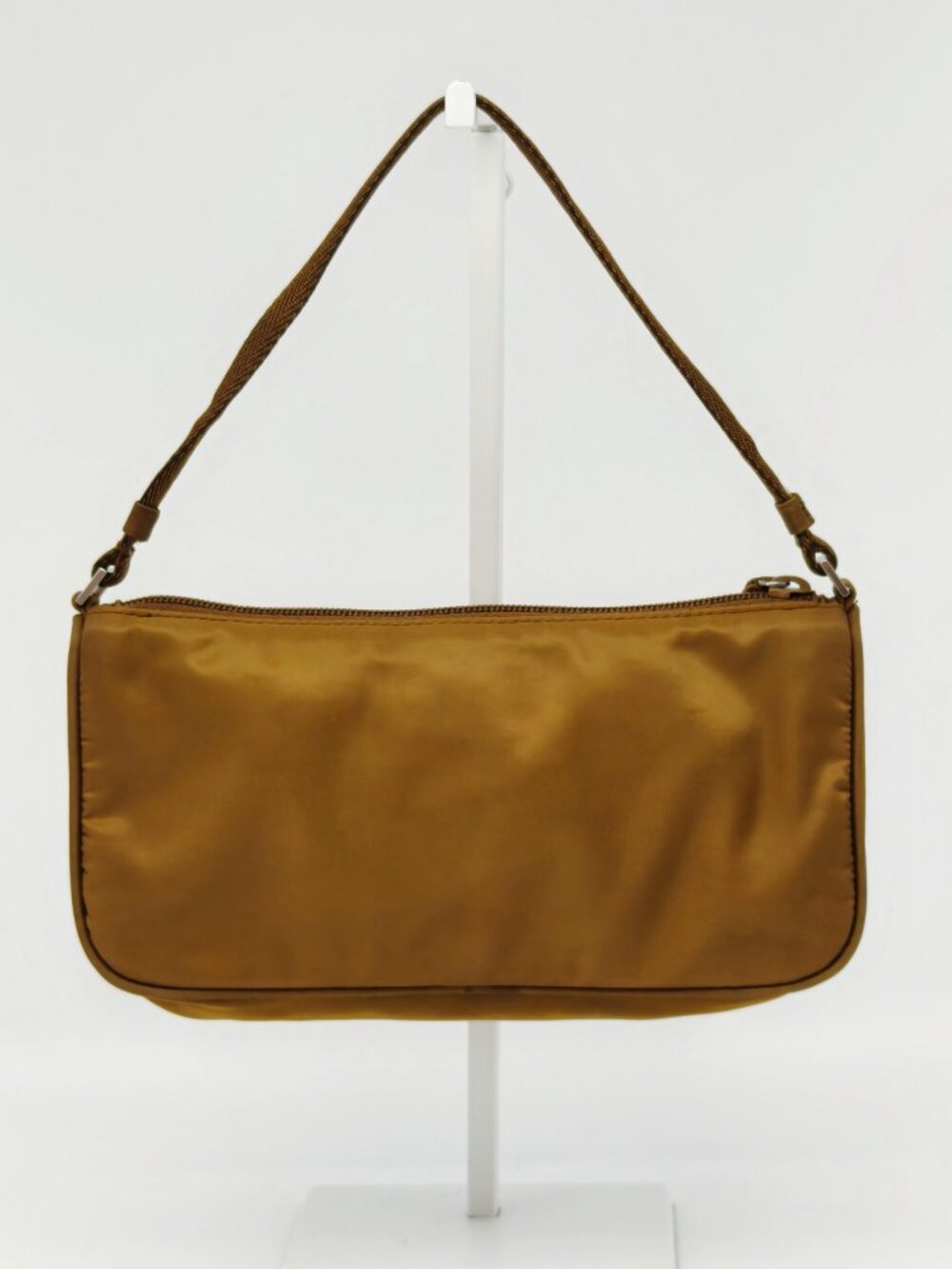 PRADA Vintage Nylon Mini Shoulder Bag Brown Accessory Pouch 2000s Y2K - Picture 2 of 14